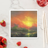 Die neunte Welle (Sturmsee mit rotem Sonnenunterga Serviette (Beispiel)