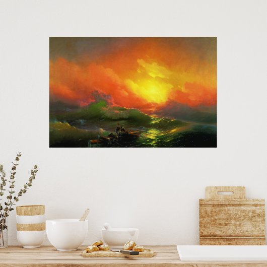 Die neunte Welle von Ivan Aivazovsky Poster (Küche)