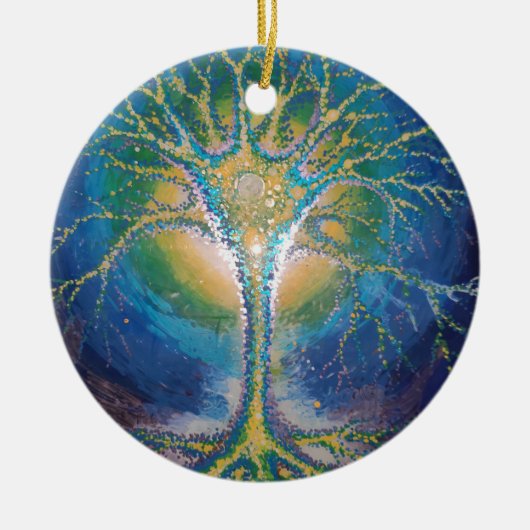 Die neuronale Baumpostkarte Keramik Ornament (Vorne)