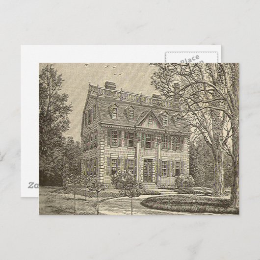 Die New England Mansion Postcard Postkarte (Vorne/Hinten)