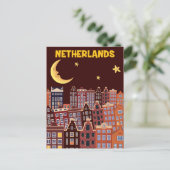Die Niederlande bei Nacht Postkarte (Stehend Vorderseite)