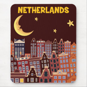 Die Niederlande nachts Mousepad