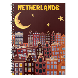 Die Niederlande nachts Notizblock