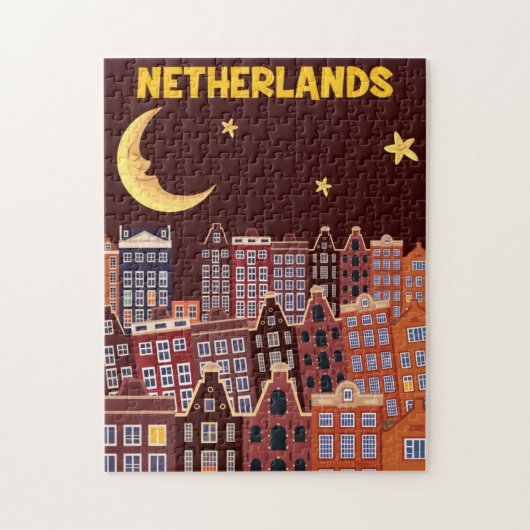 Die Niederlande nachts Puzzle (Vertikal)