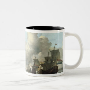 Die niederländische Flotte der Indien-Firma, 1675 Zweifarbige Tasse