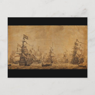 Die niederländische Flotte unter Segeln von Willem Postkarte
