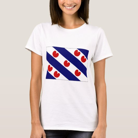 Die niederländische Friesland-Flagge T-Shirt (Vorderseite)