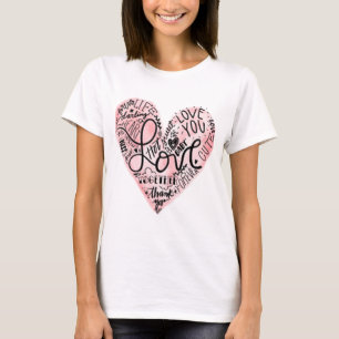 Die niedliche Benennung rosa Herz-Liebesie T-Shirt