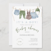 Die Niedliche Dusche der Wasserfarbenkleidung Einladung (Vorderseite)