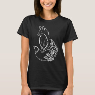 Die Niedliche Fox-Blume Naturwaldtier T-Shirt