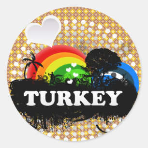 Die niedliche fruchtige Türkei Runder Aufkleber