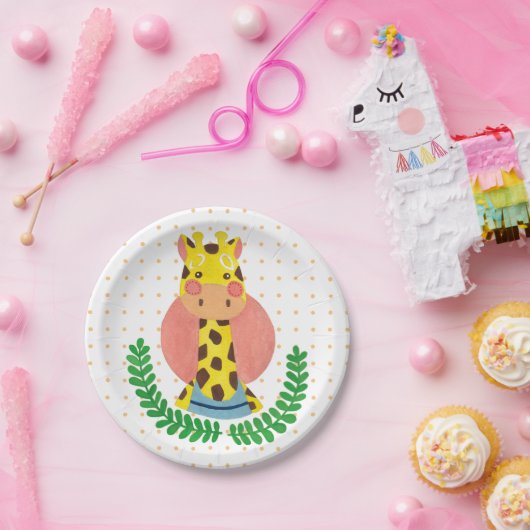 Die niedliche Giraffe Pappteller (Party)