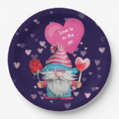 Die niedliche Gnome-Liebe liegt in der Luft Pappteller (Vorderseite)