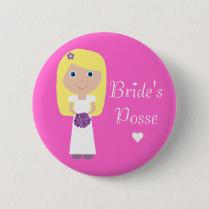 Die niedliche Gruppe Bachelorette der blonden Button