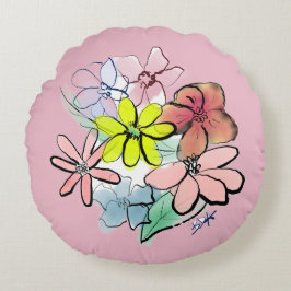 Die Niedliche, Hübsche BlumenBouquet Rundes Kissen