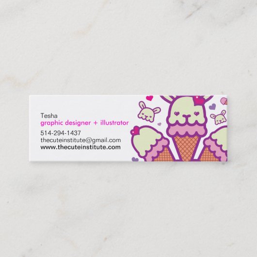 die niedliche Institutkarte Mini Visitenkarte (Vorderseite)