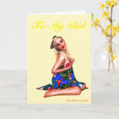 Die niedliche Karte Retro Pinupvalentines für (Gelbe Blume)