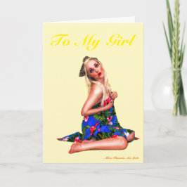 Die niedliche Karte Retro Pinupvalentines für