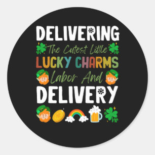 Die Niedliche, kleine Glückssträhne und die Arbeit Runder Aufkleber