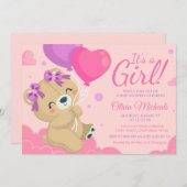 Die Niedliche Pink-Babydusche von Girl Einladung (Vorne/Hinten)