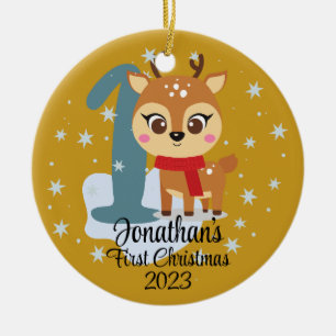 Die niedliche Rentierfarbe des Babys Keramik Ornament