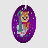 Die niedliche Rentierfarbe des Babys Ornament (Vorderseite)