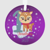 Die niedliche Rentierfarbe des Babys Ornament (Rückseite)