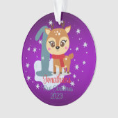 Die niedliche Rentierfarbe des Babys Ornament (Vorderseite)