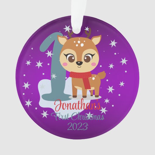 Die niedliche Rentierfarbe des Babys Ornament (Vorderseite)