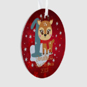 Die niedliche Rentierfarbe des Babys Ornament (Vorderseite)