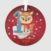 Die niedliche Rentierfarbe des Babys Ornament (Rückseite)