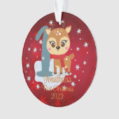Die niedliche Rentierfarbe des Babys Ornament (Vorderseite)