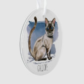 Die niedliche siamesische Katze, die | malt, Ornament (Vorderseite)