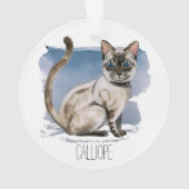 Die niedliche siamesische Katze, die | malt, Ornament (Rückseite)