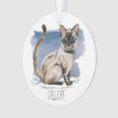 Die niedliche siamesische Katze, die | malt, Ornament (Vorderseite)