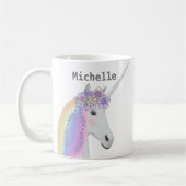 Die niedliche Tasse des Unicorn-Regenbogen-heiße (Links)