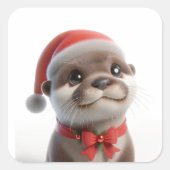 Die Niedliche Weihnachtsfeier Quadratischer Aufkleber (Vorderseite)