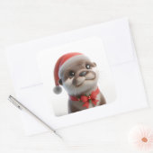 Die Niedliche Weihnachtsfeier Quadratischer Aufkleber (Umschlag)