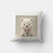 Die niedliche Weißbärenkuppe Kissen (Vorderseite)