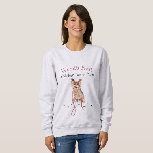 Die niedliche Yorkshire Terrier Mama Sweatshirt (Vorne ganz)