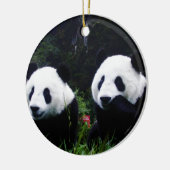 Die niedlichen Panda-Paare Keramik Ornament (Links)
