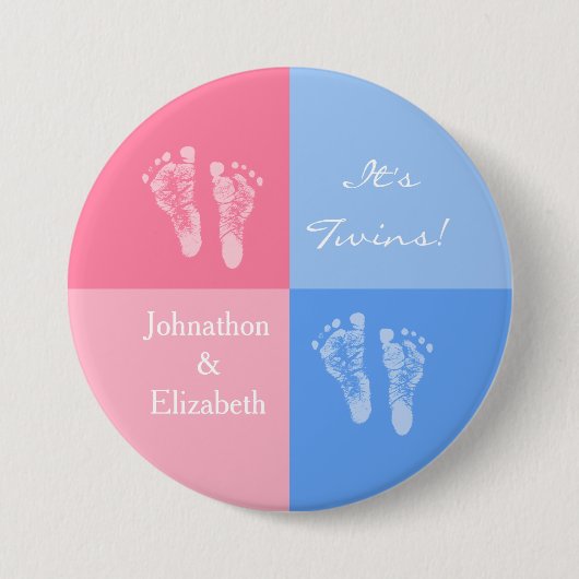 Die Niedlichen Pink Baby Footprints von Zwillingsj Button (Vorderseite)