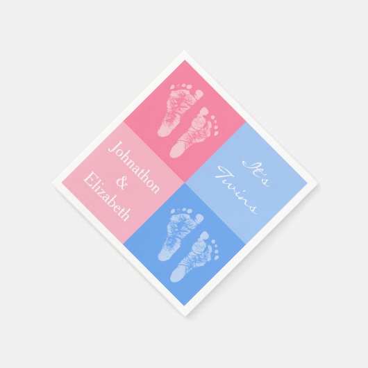 Die Niedlichen Pink-Babyfußabdrücke der beiden Jun Serviette (Ecke)