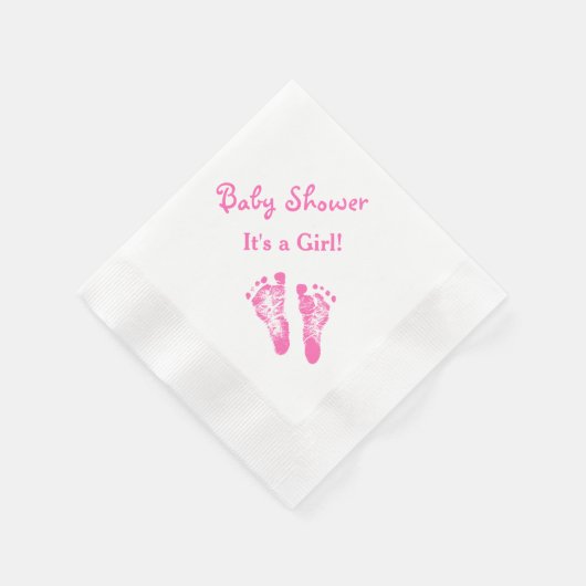 Die Niedlichen Pink-Footprints der Girl Baby Dusch Serviette (Ecke)
