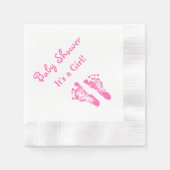 Die Niedlichen Pink-Footprints der Girl Baby Dusch Serviette (Vorderseite)