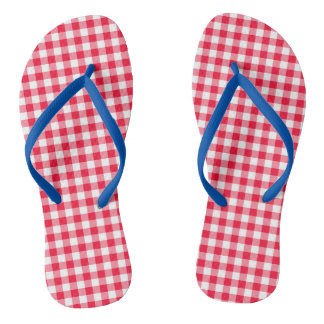 Die Niedlichen Red Gingham Flip Flops Badesandalen