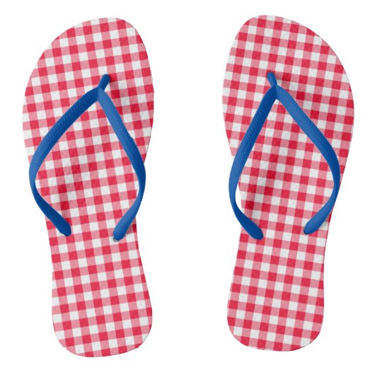 Die Niedlichen Red Gingham Flip Flops Badesandalen (Fußbett)