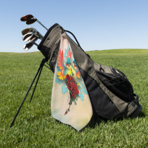Die niedlichen Vögel guten Spaßes. Golfhandtuch