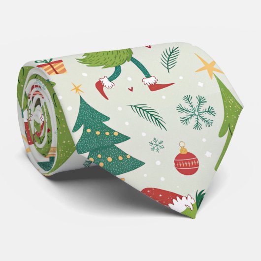 Die Niedlichen Weihnachtsmuster Krawatte (Gerollt)