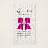 Die Niedlichen Zebra Bow Schmuck-Karten sammeln Ro (Rückseite)